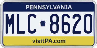 PA license plate MLC8620