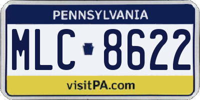 PA license plate MLC8622