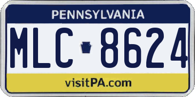 PA license plate MLC8624