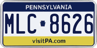 PA license plate MLC8626