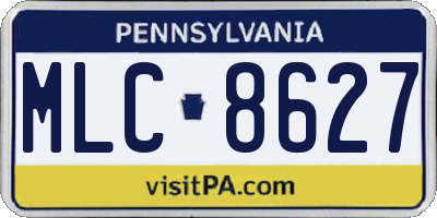 PA license plate MLC8627