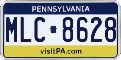 PA license plate MLC8628