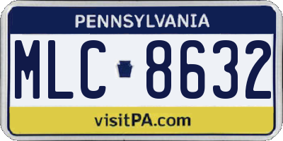 PA license plate MLC8632