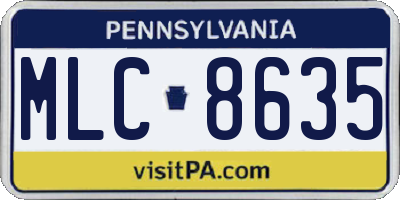 PA license plate MLC8635