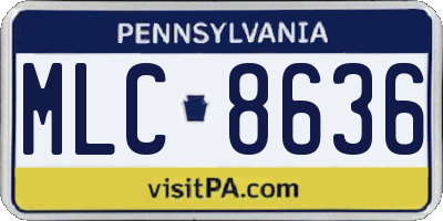 PA license plate MLC8636