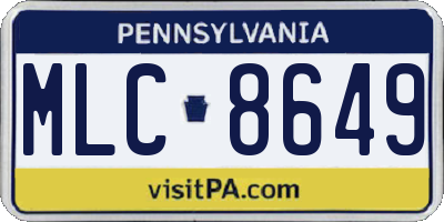 PA license plate MLC8649
