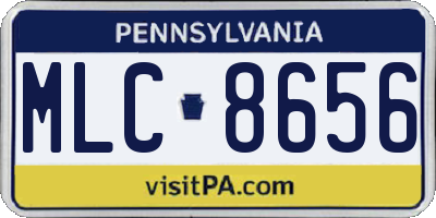 PA license plate MLC8656