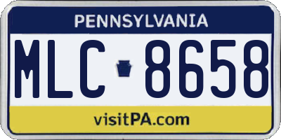 PA license plate MLC8658