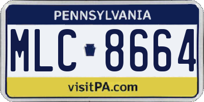 PA license plate MLC8664
