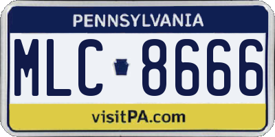 PA license plate MLC8666