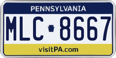 PA license plate MLC8667