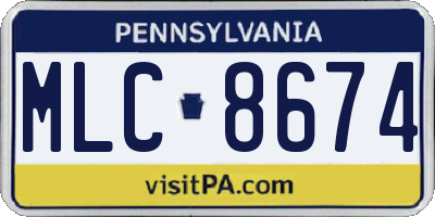 PA license plate MLC8674