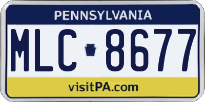 PA license plate MLC8677