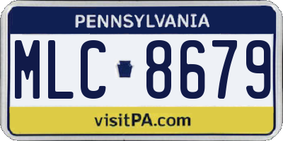 PA license plate MLC8679