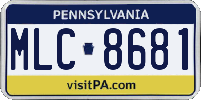 PA license plate MLC8681