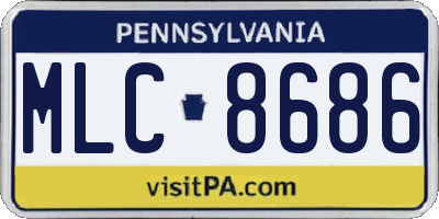 PA license plate MLC8686