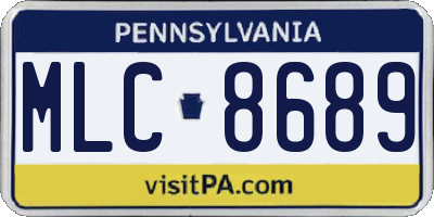 PA license plate MLC8689
