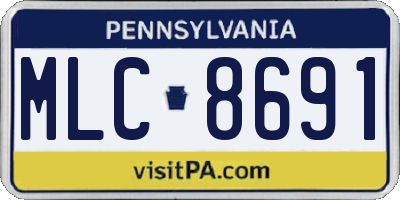 PA license plate MLC8691