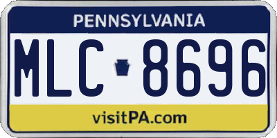 PA license plate MLC8696