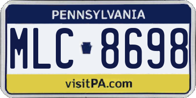 PA license plate MLC8698