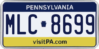 PA license plate MLC8699