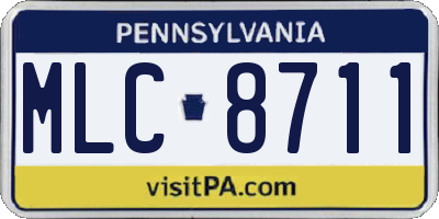 PA license plate MLC8711