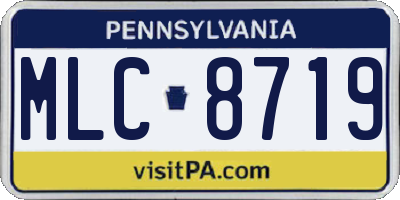 PA license plate MLC8719