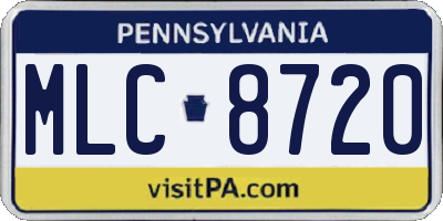 PA license plate MLC8720
