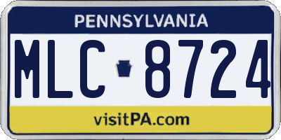 PA license plate MLC8724