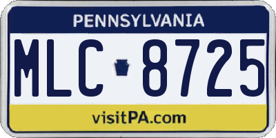 PA license plate MLC8725