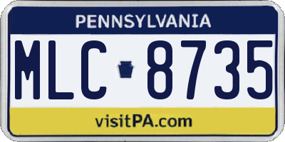 PA license plate MLC8735