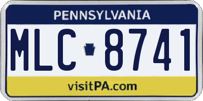 PA license plate MLC8741