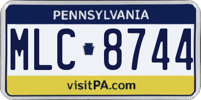 PA license plate MLC8744