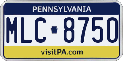 PA license plate MLC8750