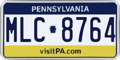 PA license plate MLC8764