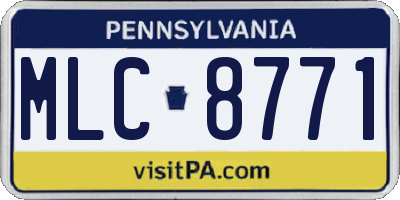 PA license plate MLC8771