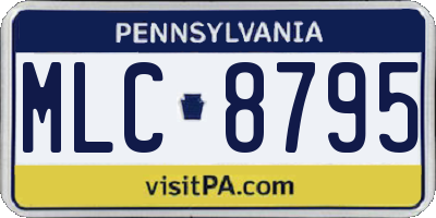PA license plate MLC8795