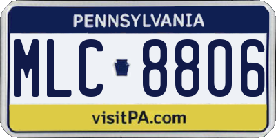 PA license plate MLC8806