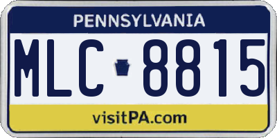 PA license plate MLC8815