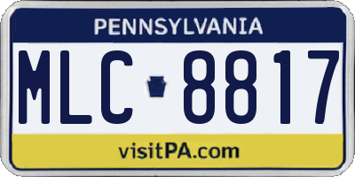 PA license plate MLC8817