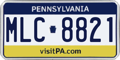 PA license plate MLC8821