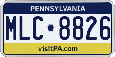 PA license plate MLC8826