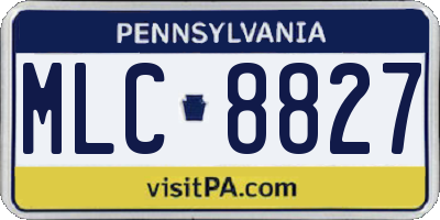PA license plate MLC8827