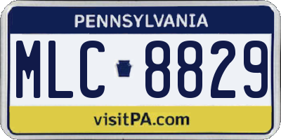 PA license plate MLC8829