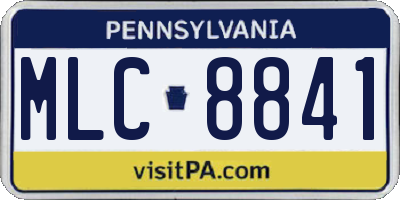 PA license plate MLC8841