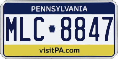 PA license plate MLC8847