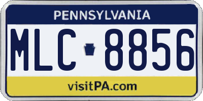 PA license plate MLC8856