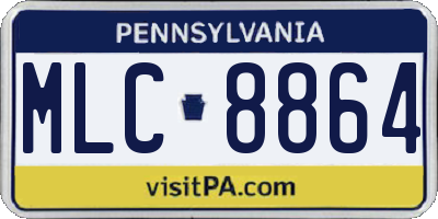 PA license plate MLC8864