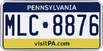 PA license plate MLC8876