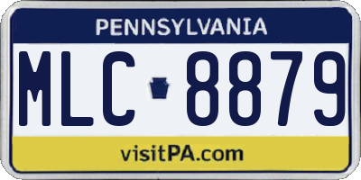 PA license plate MLC8879